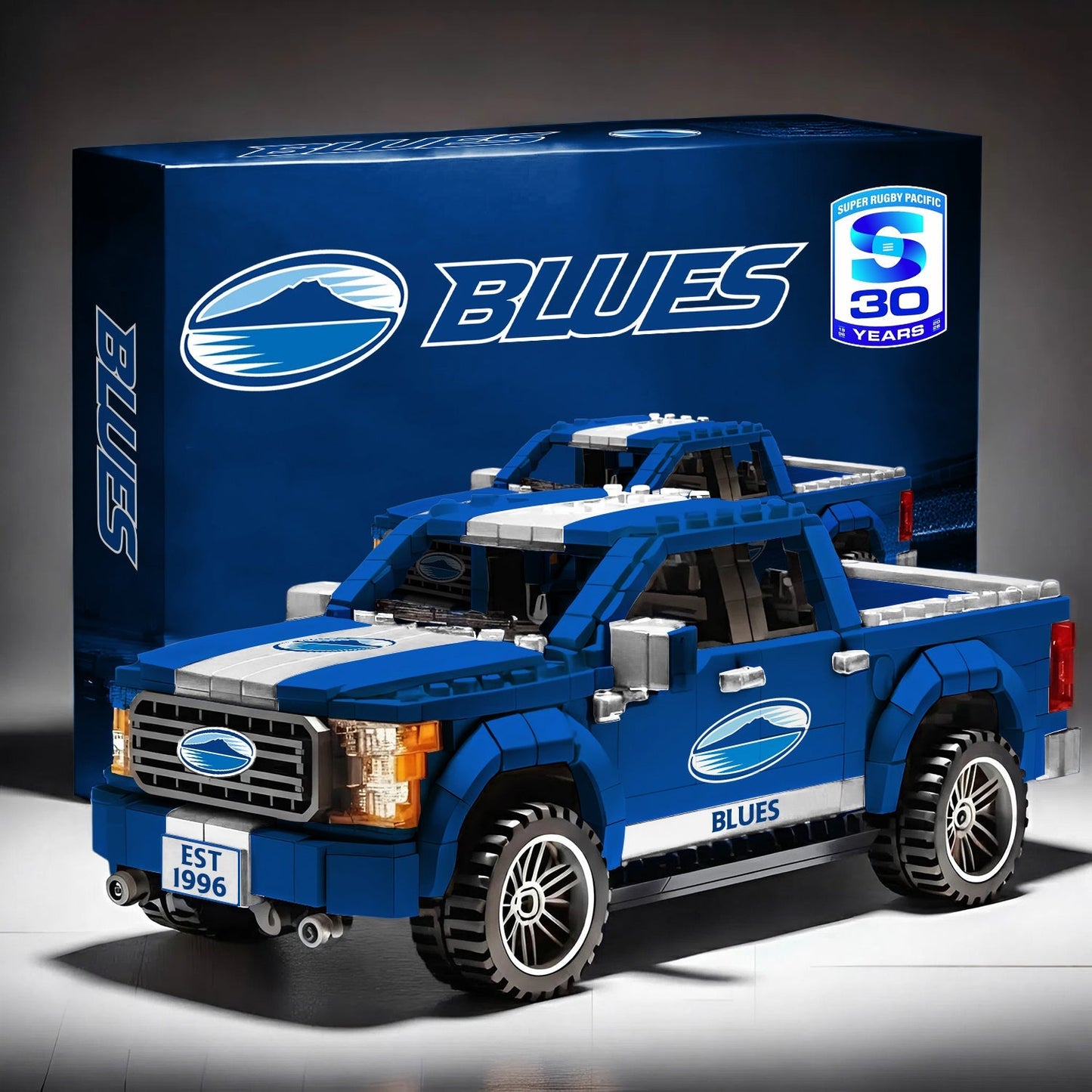 PREMIUM SRP X BLUE 3D Racing Truck Model Building Block Set NDT NHM 160326