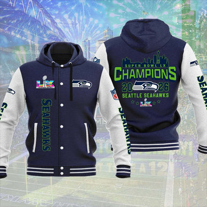 PREMIUM NFL X SEA CHAMPION SUPER BOWL Baseball Jacket  NDT NHM 090226