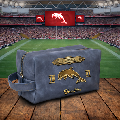 PREMIUM NRL  X DOL 3D EMBOSSED LEATHER TOILETRY BAG Limited Edition NDT VHM