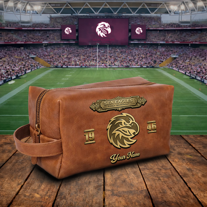 PREMIUM NRL  X GSS 3D EMBOSSED LEATHER TOILETRY BAG Limited Edition NDT VHM
