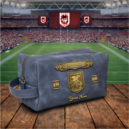 PREMIUM NRL  X SGID 3D EMBOSSED LEATHER TOILETRY BAG Limited Edition NDT VHM