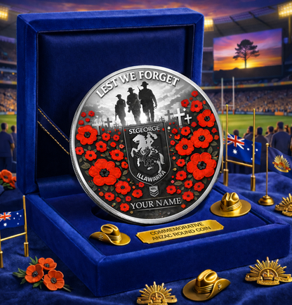 PREMIUM NRL X SGID Anzac Day 2026 Commemorative Coin Custom Name Limited Edition NDT VHM 160326