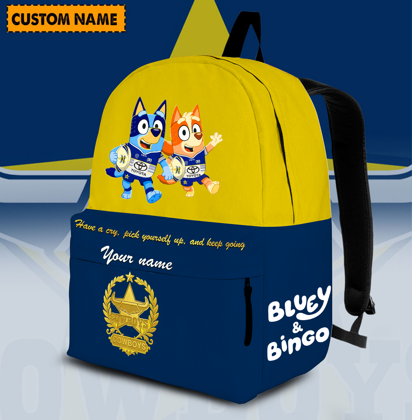 PREMIUM NRL X NQC Schoolbag  Bluey & Bingo  Personalized Gifts For Son Limited Edition NDT VHM 030326