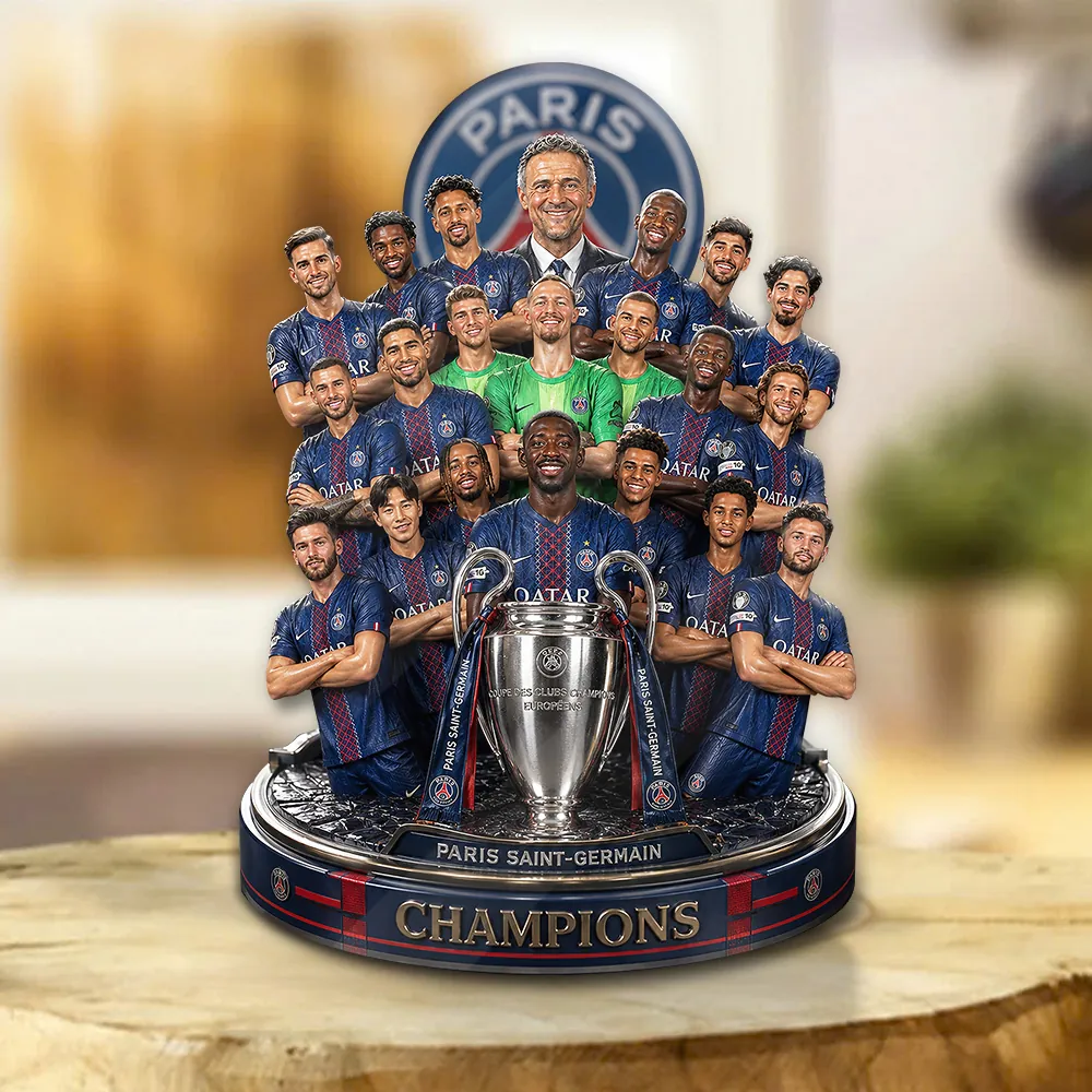 PSG 2526 Champions League Champions Custom Shape Acrylic Plaque V1 0106 DatND DVT