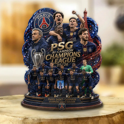 PSG 2526 Champions League Champions Custom Shape Acrylic Plaque V3 0106 DatND DVT