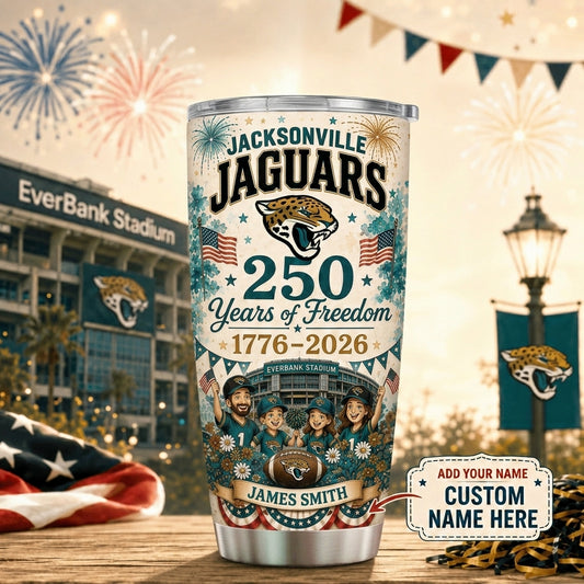 Personalized JJ Premium NFL 250 Years Of Freedom Classic Tumbler 150626