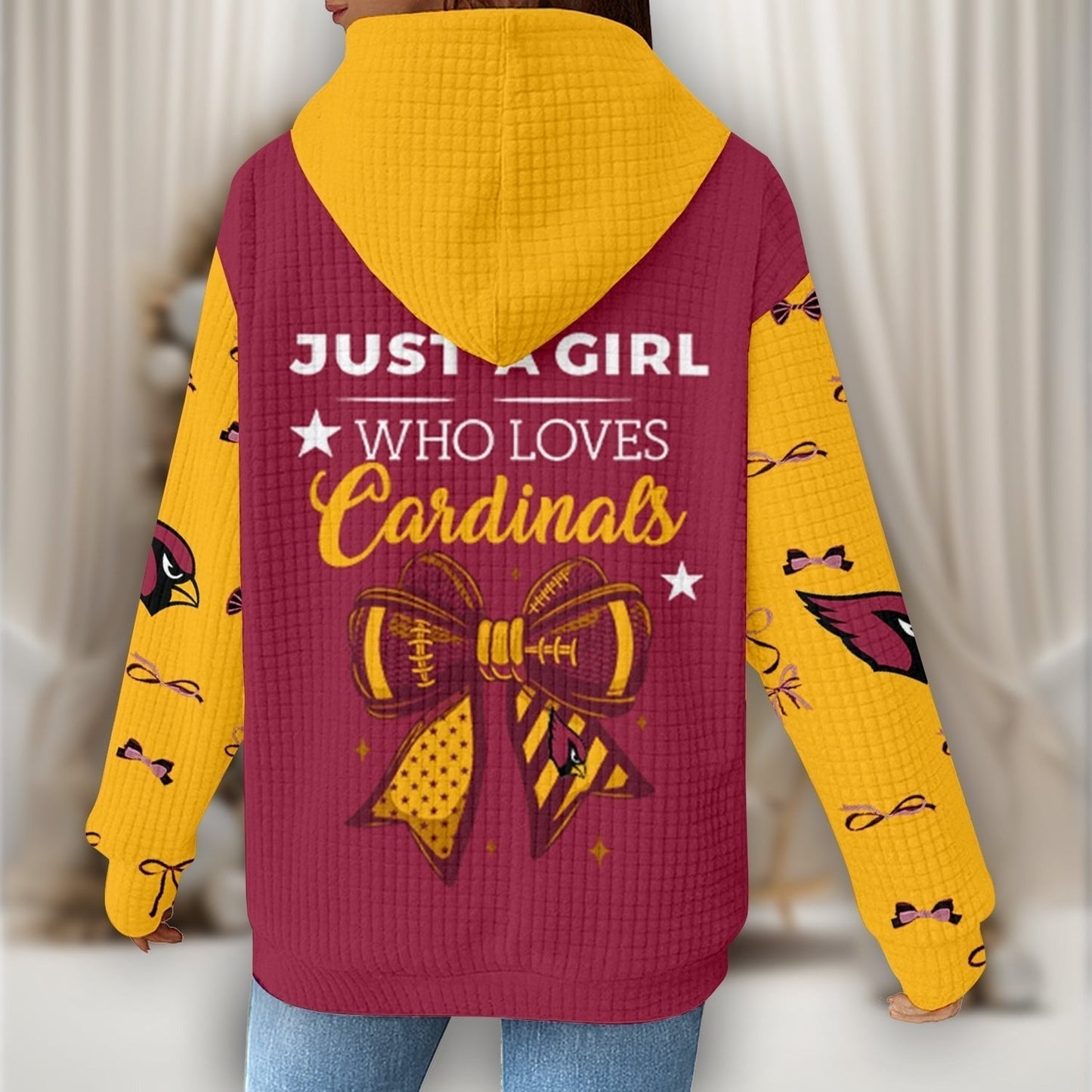 Premium NFL X ARI Women's Waffle Hoodie NDT NHM
