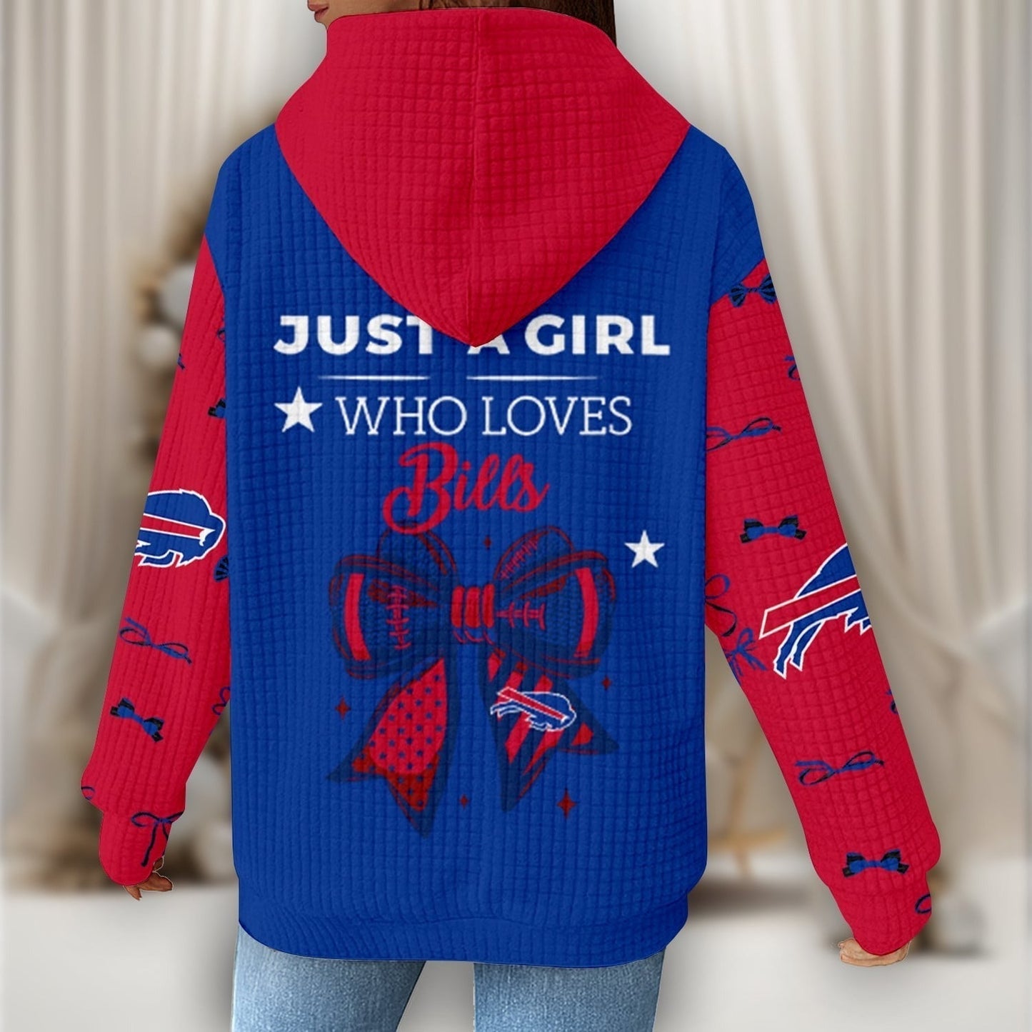 Premium NFL X BUF Women's Waffle Hoodie NDT NHM
