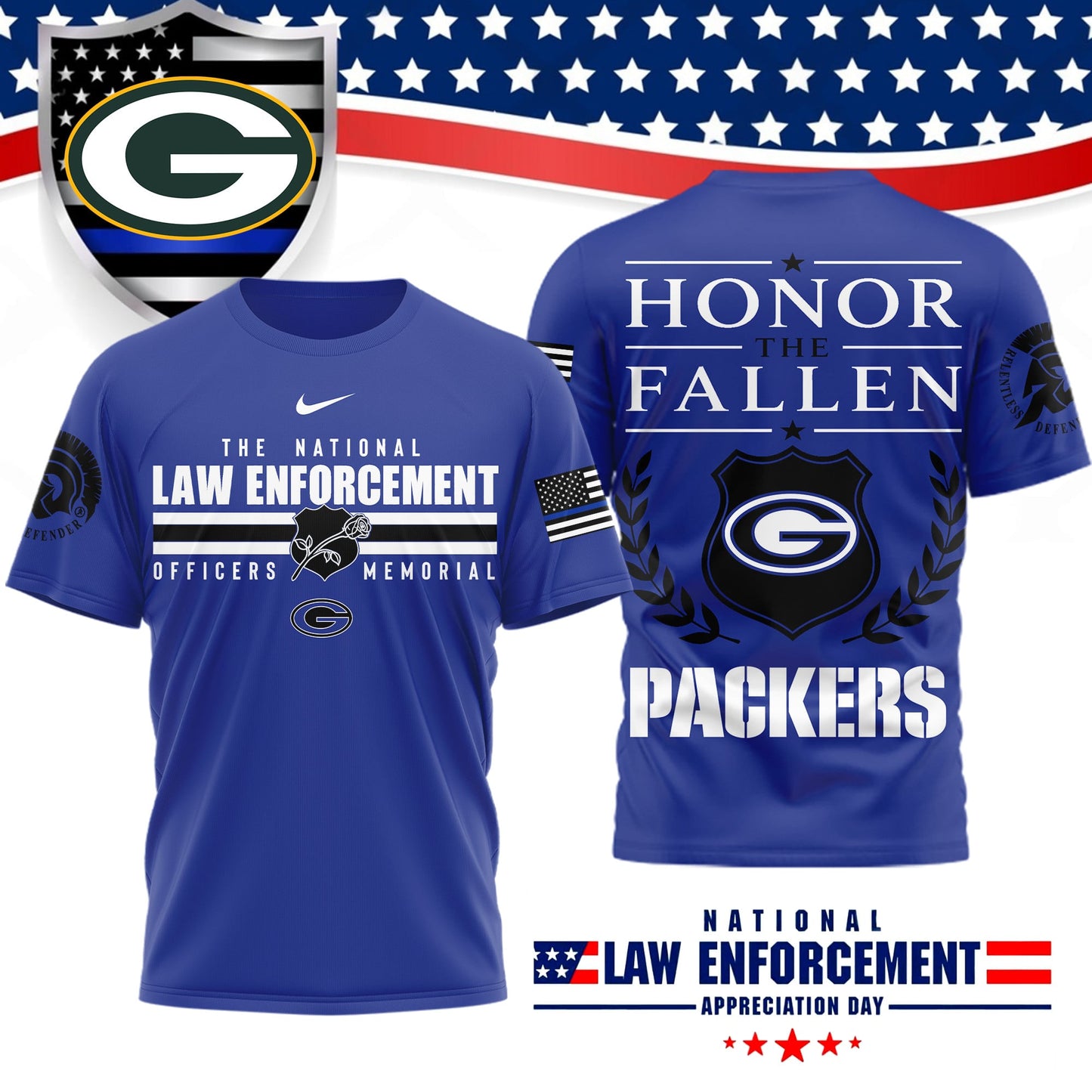 Premium NFL X GRE The National Law Enforcement 3D Shirt NDT LVH 050626