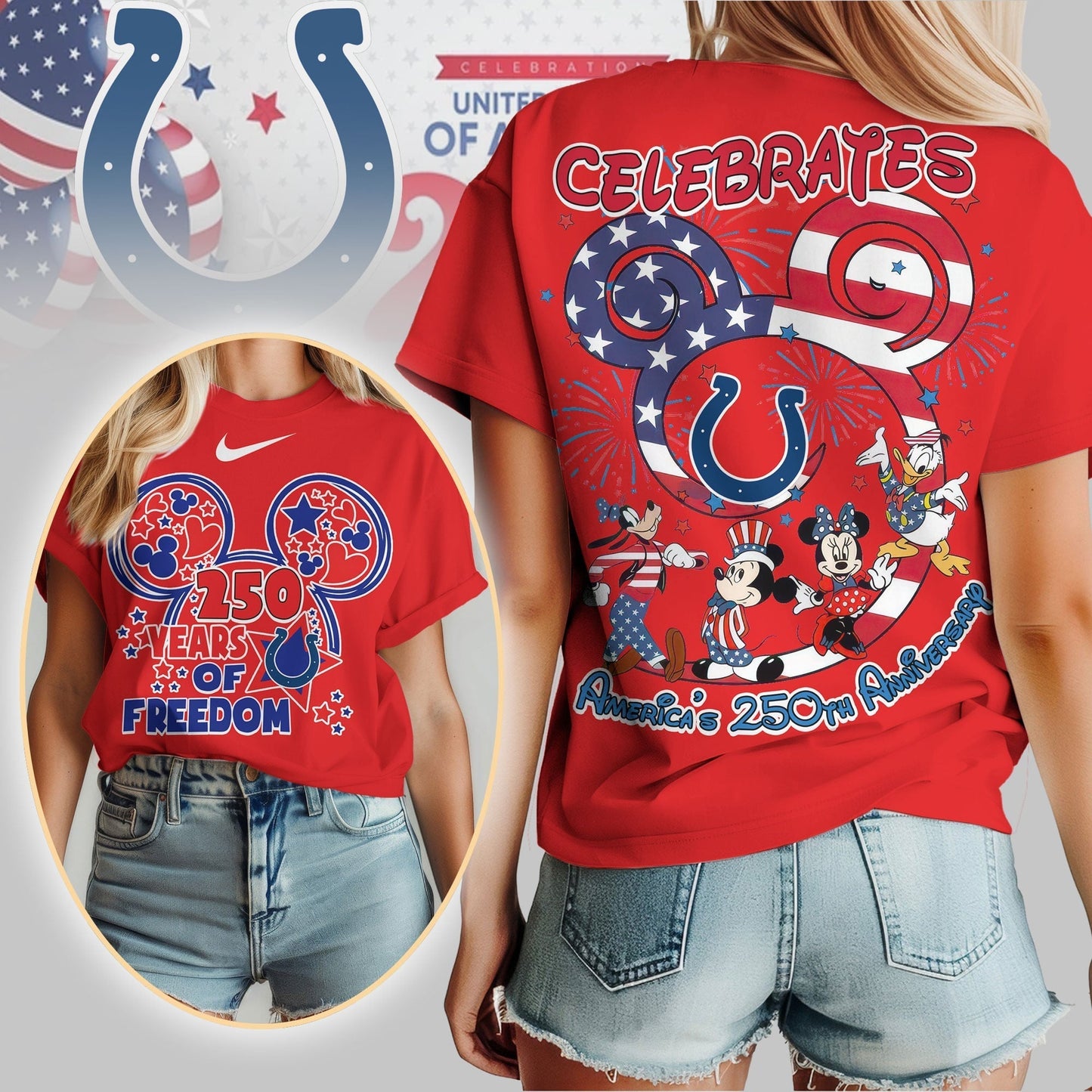 Premium NFL X IC Mouse  Celebrates America 250th Anniversary Women Shirt NDT LVH