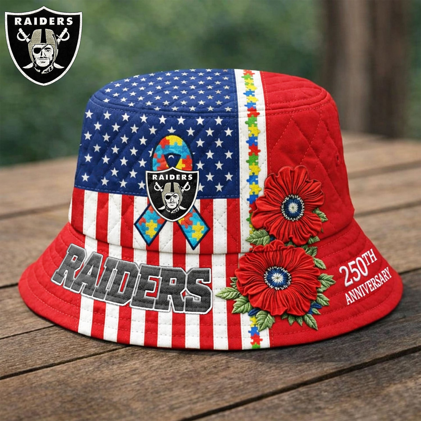 Premium NFL X LVR Autism 250th Anniversary Bucket Hat  NDT VHM