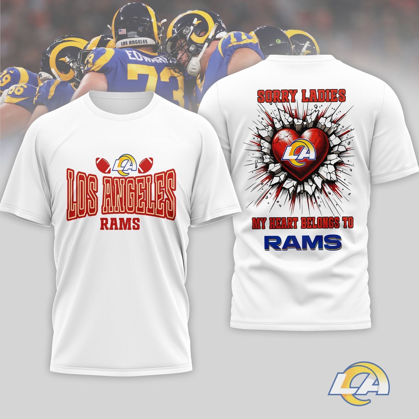 Premium NFL X Los Angeles Rams Valentine's Day 3D Shirt NDT LVH