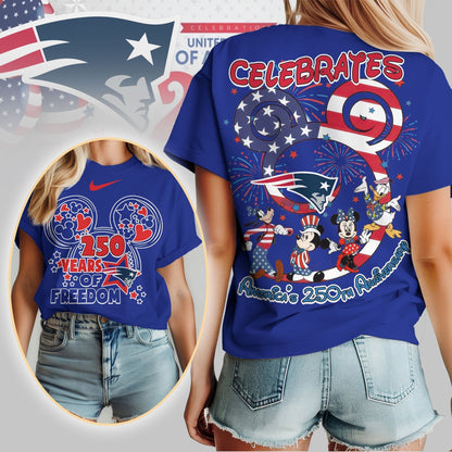 Premium NFL X NEP Mouse  Celebrates America 250th Anniversary Women Shirt NDT LVH