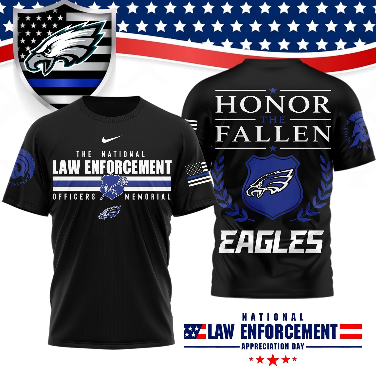Premium NFL X PHI The National Law Enforcement 3D Shirt NDT LVH 050626