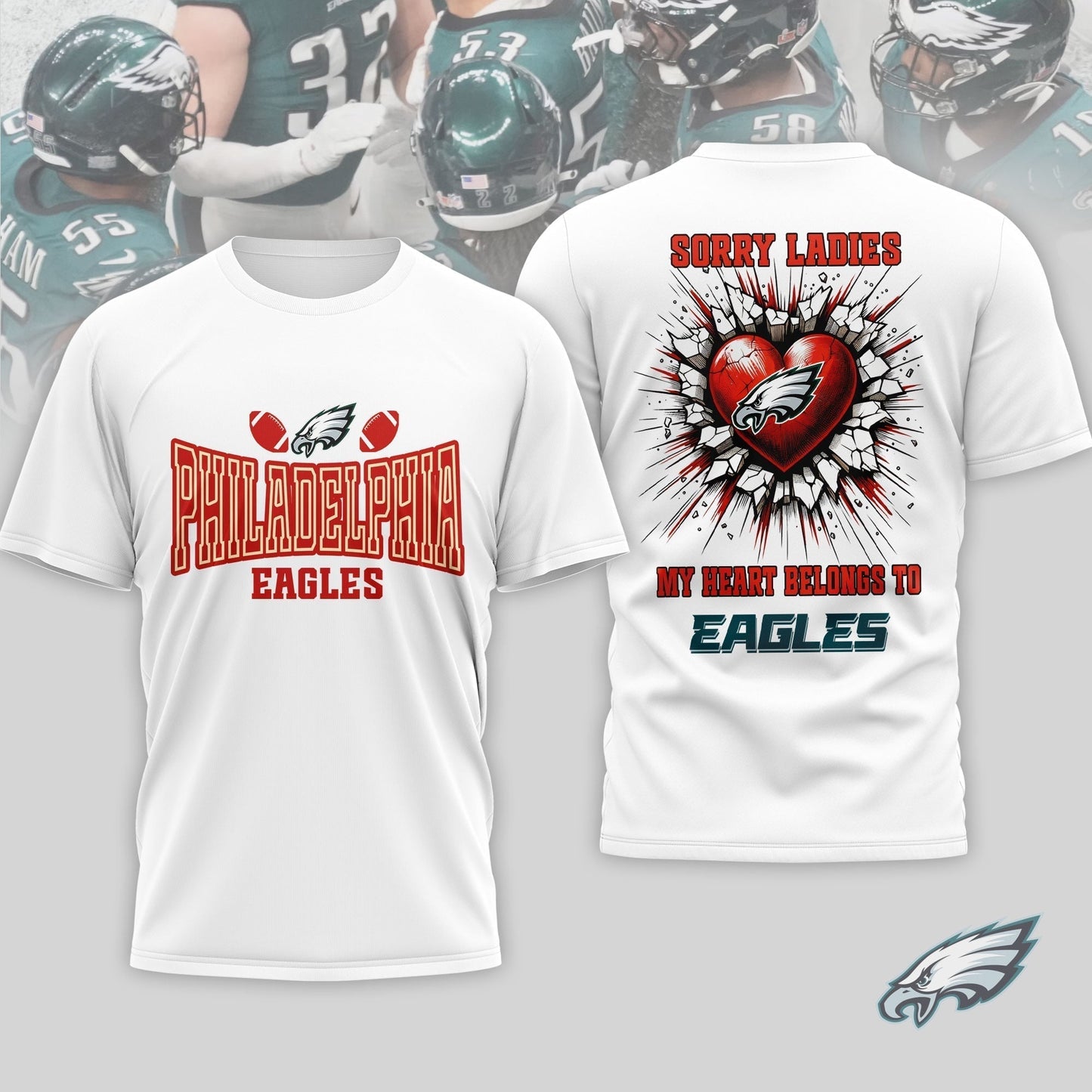 Premium NFL X Philadelphia Eagles Valentine's Day 3D Shirt NDT LVH