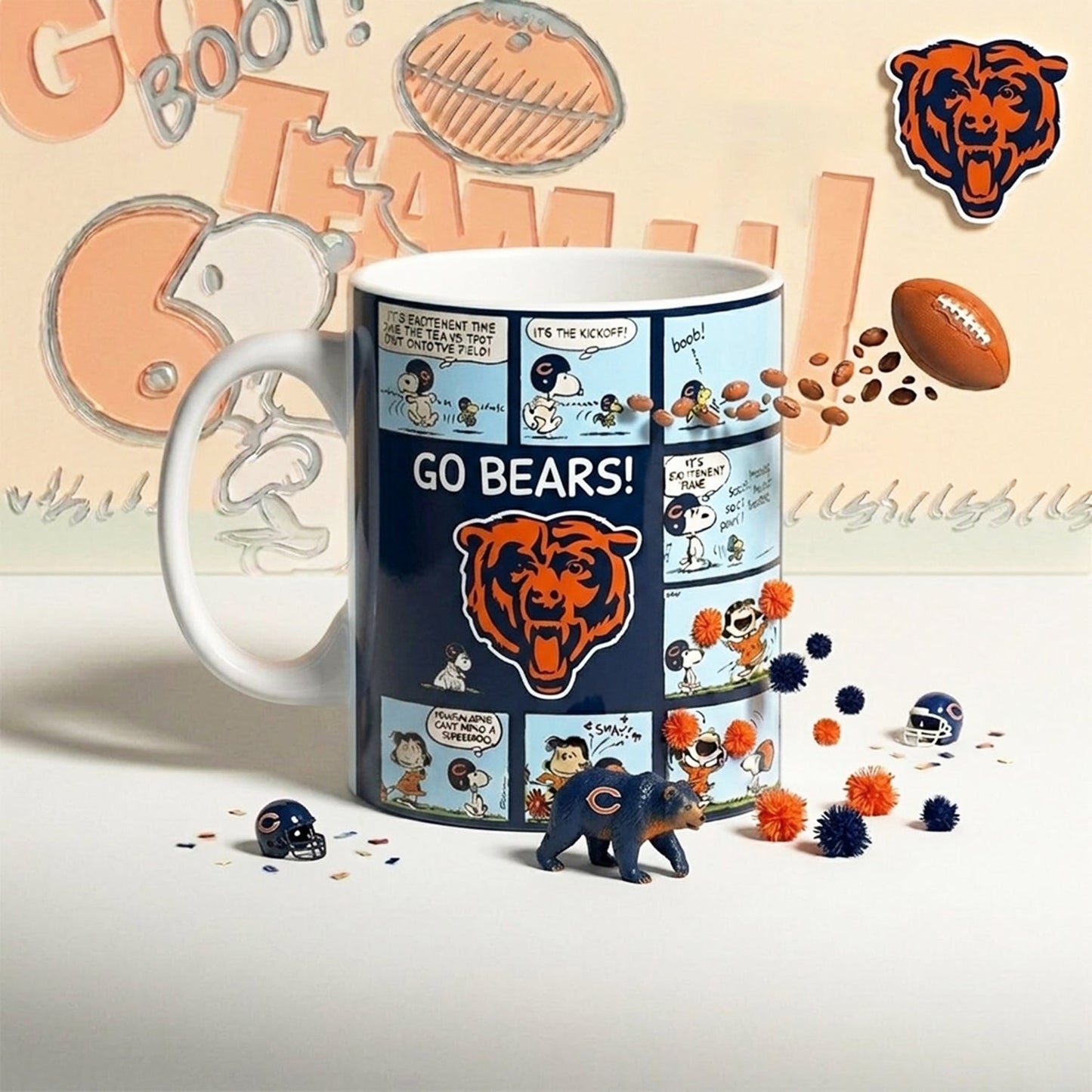 Premium NFL x CHI Peanuts Comic Mug NDT NHM 210426