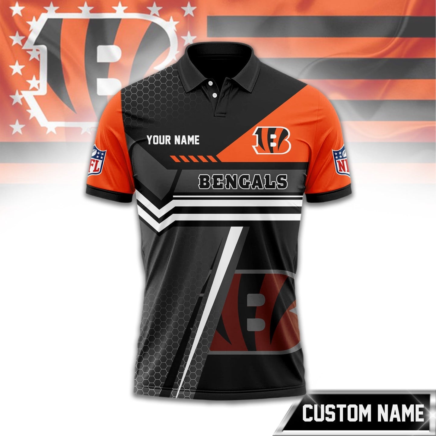 Premium NFL x CIN Inspired Custom Game Day Polo NDT NHM