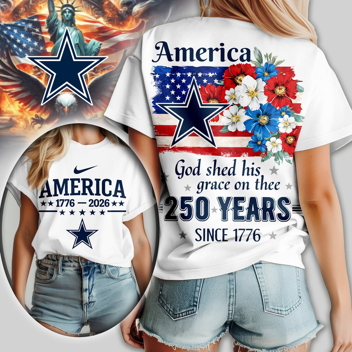 Premium NFL x DC America God Shed His Grace On Thee Women Shirt NDT VHM