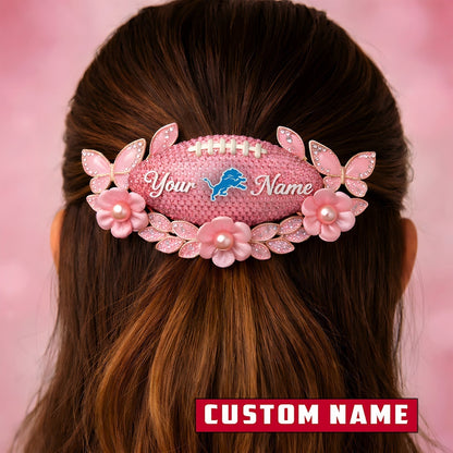 Premium NFL x Detroit Lions Personalized Women's Hair Pin - Valentine Edition NDT LVH