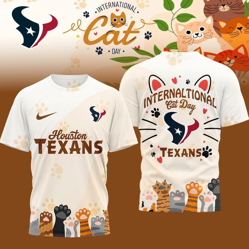 Premium NFL x Houston Texans International Cat Day 3D Shirt NDT LVH