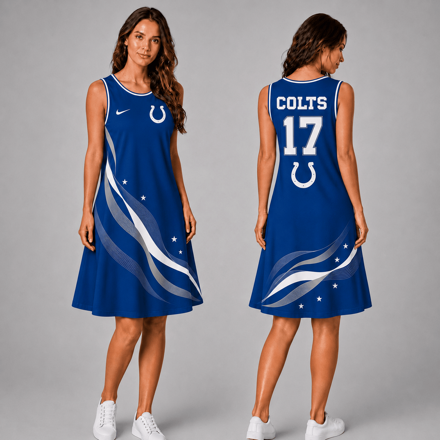 Premium NFL x IND Style Custom Sleeveless Dress Personalized Name Number 180626