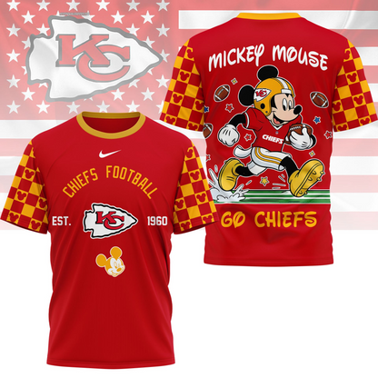 Premium NFL  x KC Mouse Football 3D Shirt NDT VHM