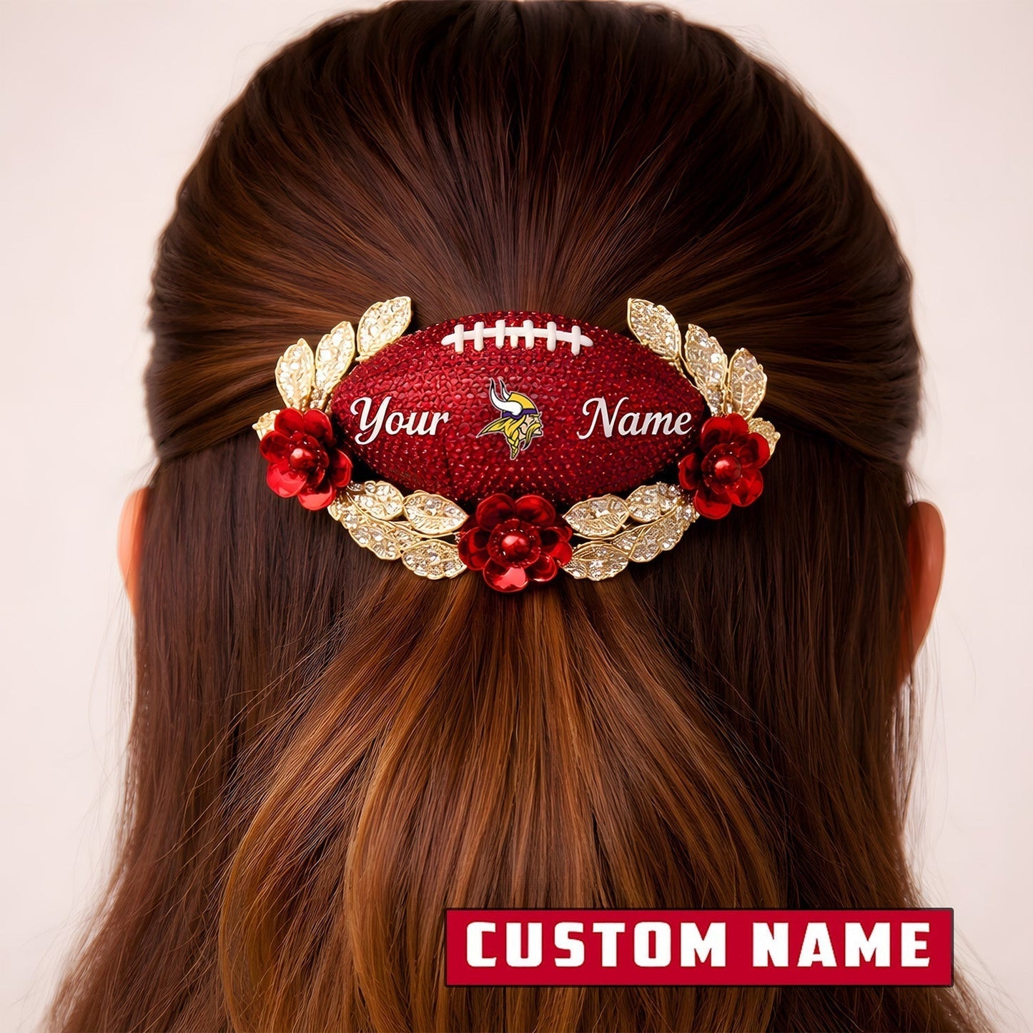 Premium NFL x Minnesota Vikings Personalized Women's Hair Pin - Valentine Edition NDT LVH