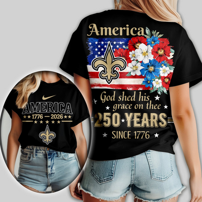Premium NFL x NOS America God Shed His Grace On Thee Women Shirt NDT VHM