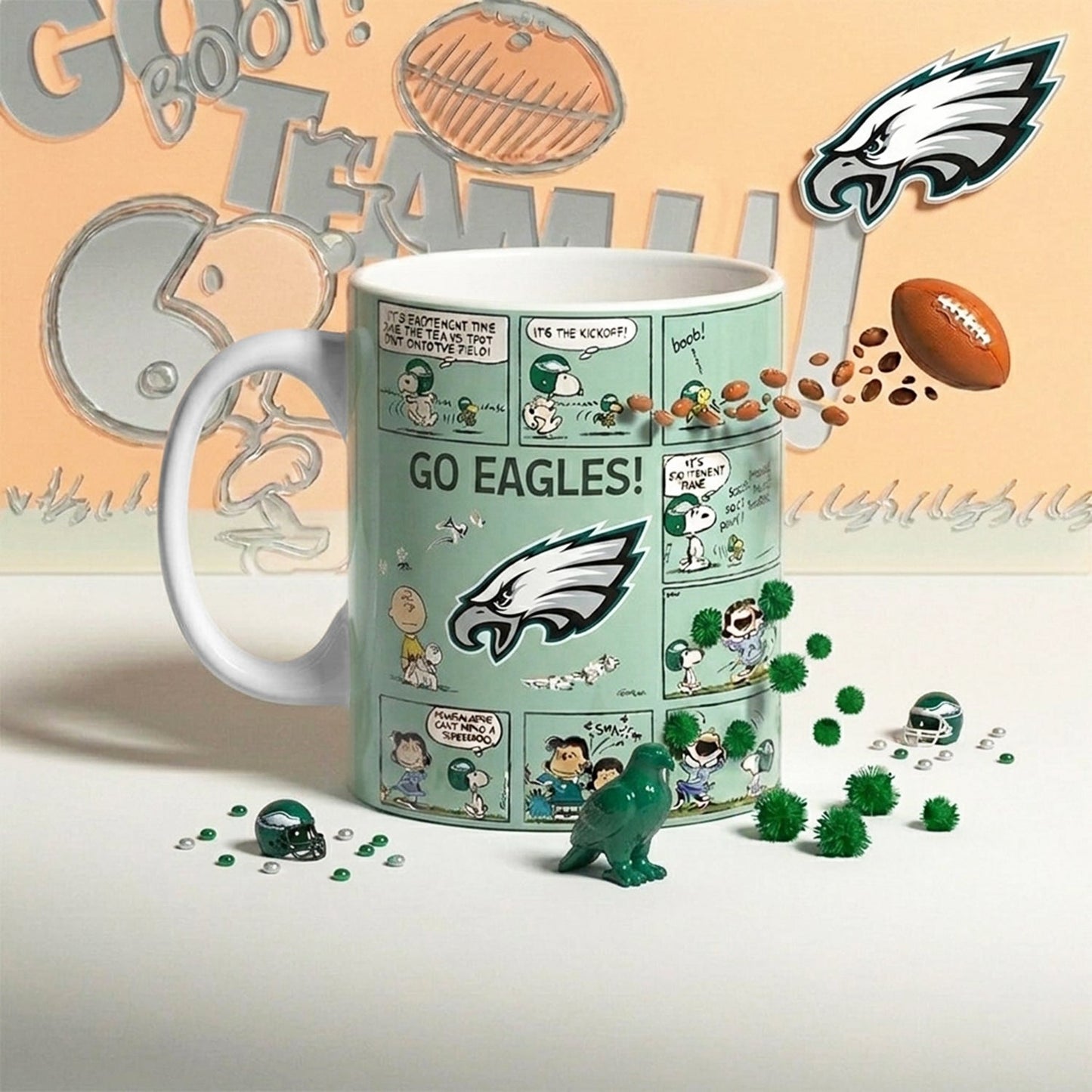 Premium NFL x PHI Peanuts Comic Mug NDT NHM 210426