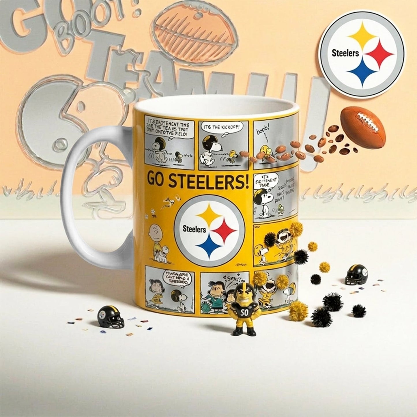 Premium NFL x PIT Peanuts Comic Mug NDT NHM 210426