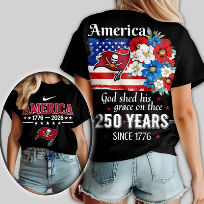 Premium NFL x TBB America God Shed His Grace On Thee Women Shirt NDT VHM