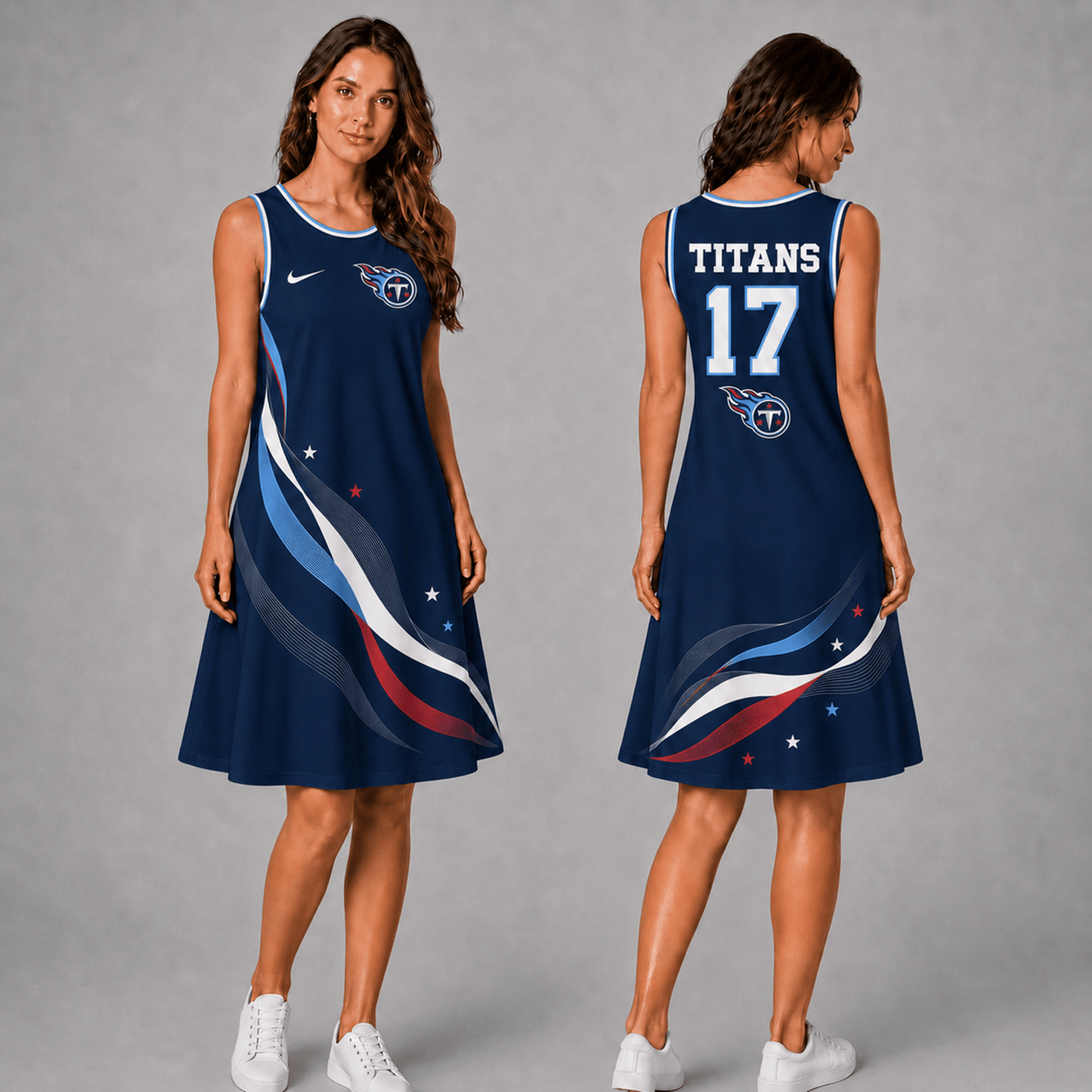 Premium NFL x TEN Style Custom Sleeveless Dress Personalized Name Number 180626
