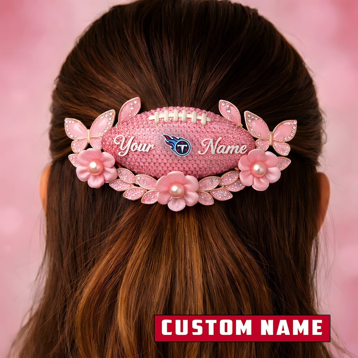 Premium NFL x Tennessee Titans Personalized Women's Hair Pin - Valentine Edition NDT LVH