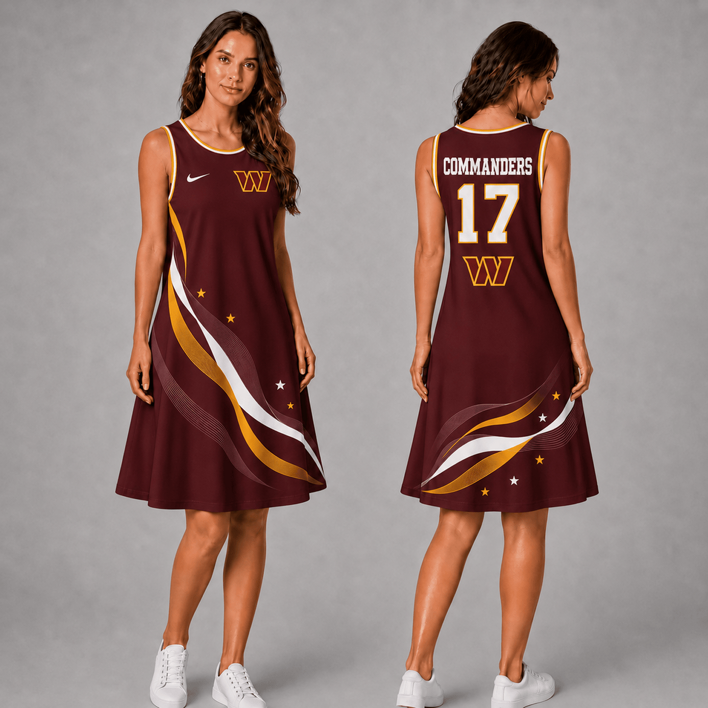 Premium NFL x WAS Style Custom Sleeveless Dress Personalized Name Number 180626
