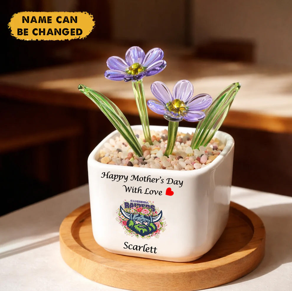 Premium NRL  X CR Birth Flowers Of April Glass Pot For Mother NDT NTN