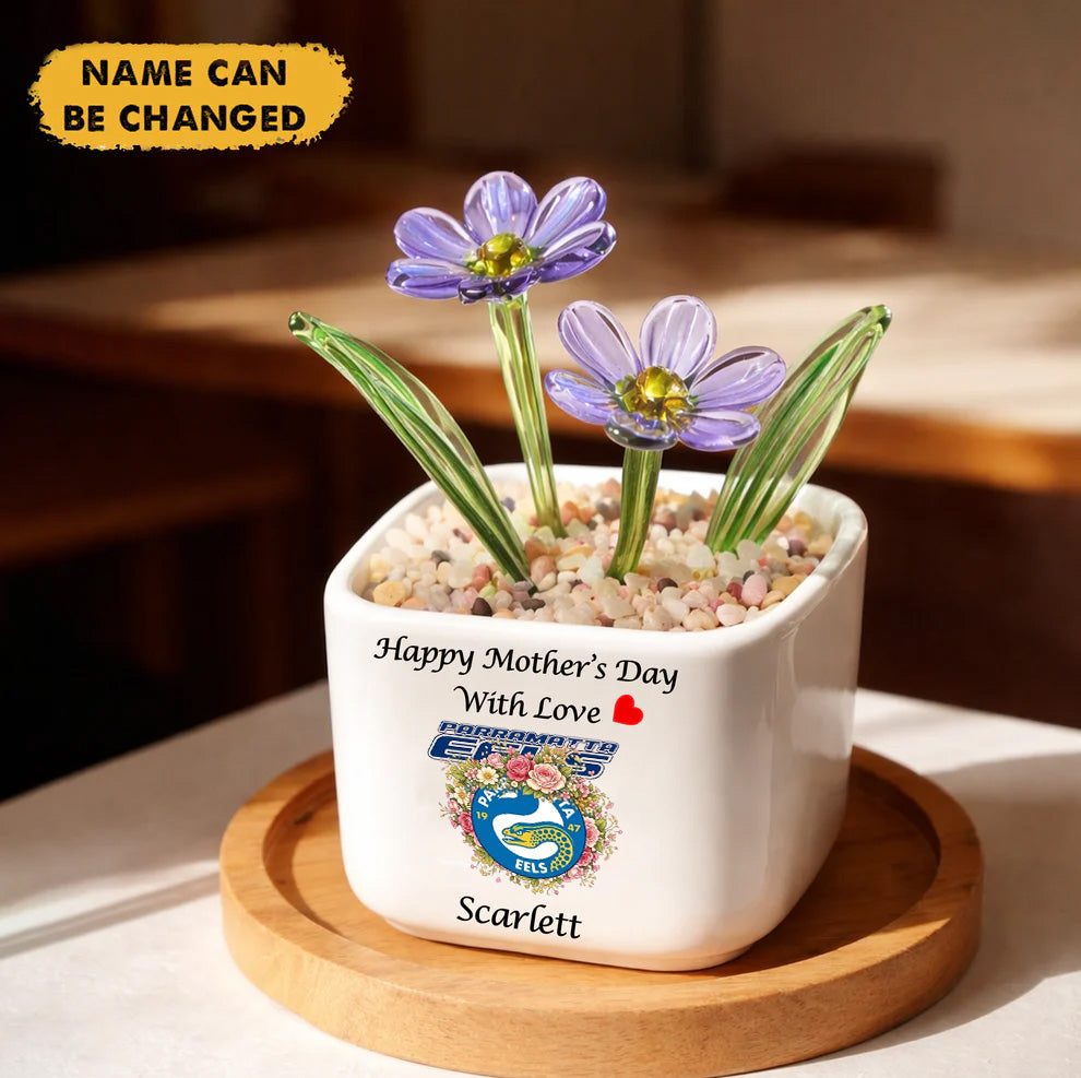 Premium NRL  X PE Birth Flowers Of April Glass Pot For Mother NDT NTN