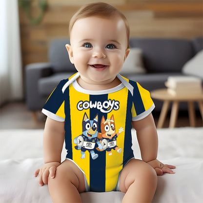 Premium NRL X NQC Bluey & Bingo  Baby Romper Custom Name For Kids V4 NDT LVH 230326