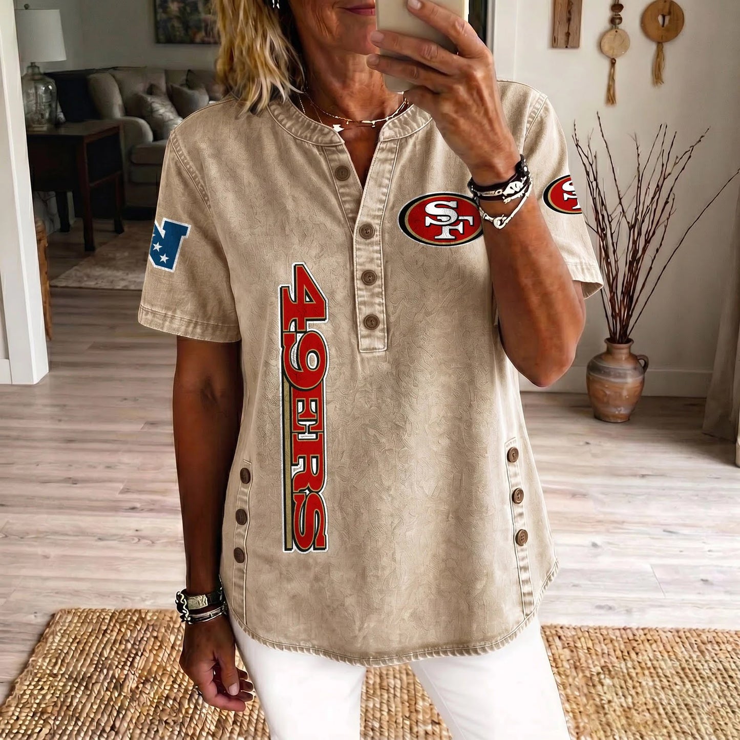 SAN x NFL Womenƒ??s Denim Casual Tops DATND LBN 190526