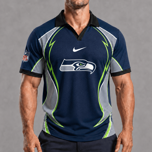 SEA x NFL Premium Rugby Polo Shirt 1506
