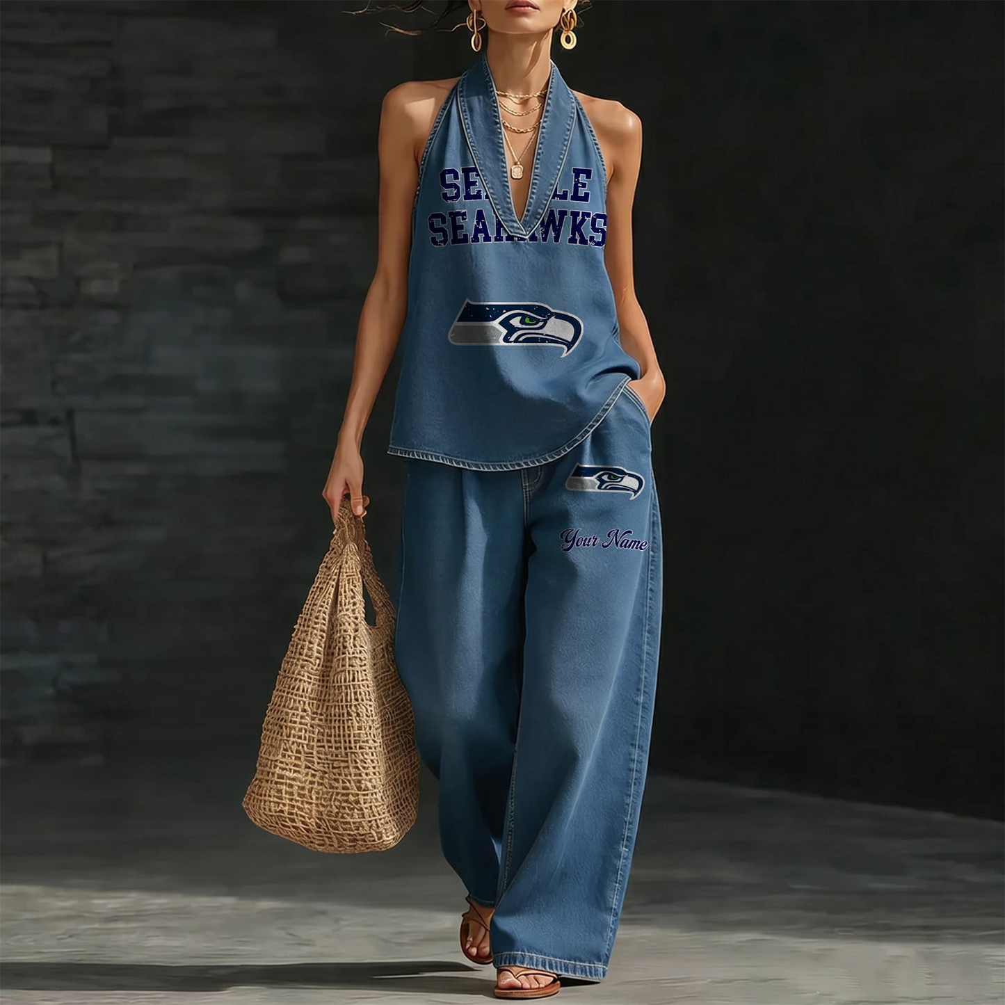 SEA x NFL Women's Vintage Washed Denim Suit DATND TANTD 030626