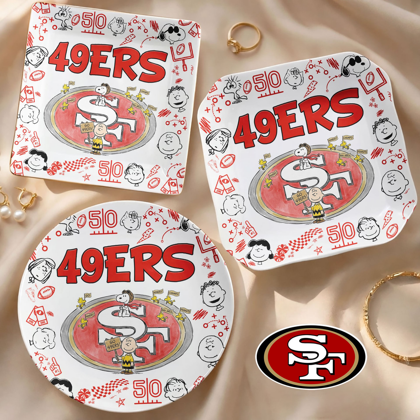 SF x NFL Premium NFL Snoopy Jewelry Dish 0406 DatND DVT