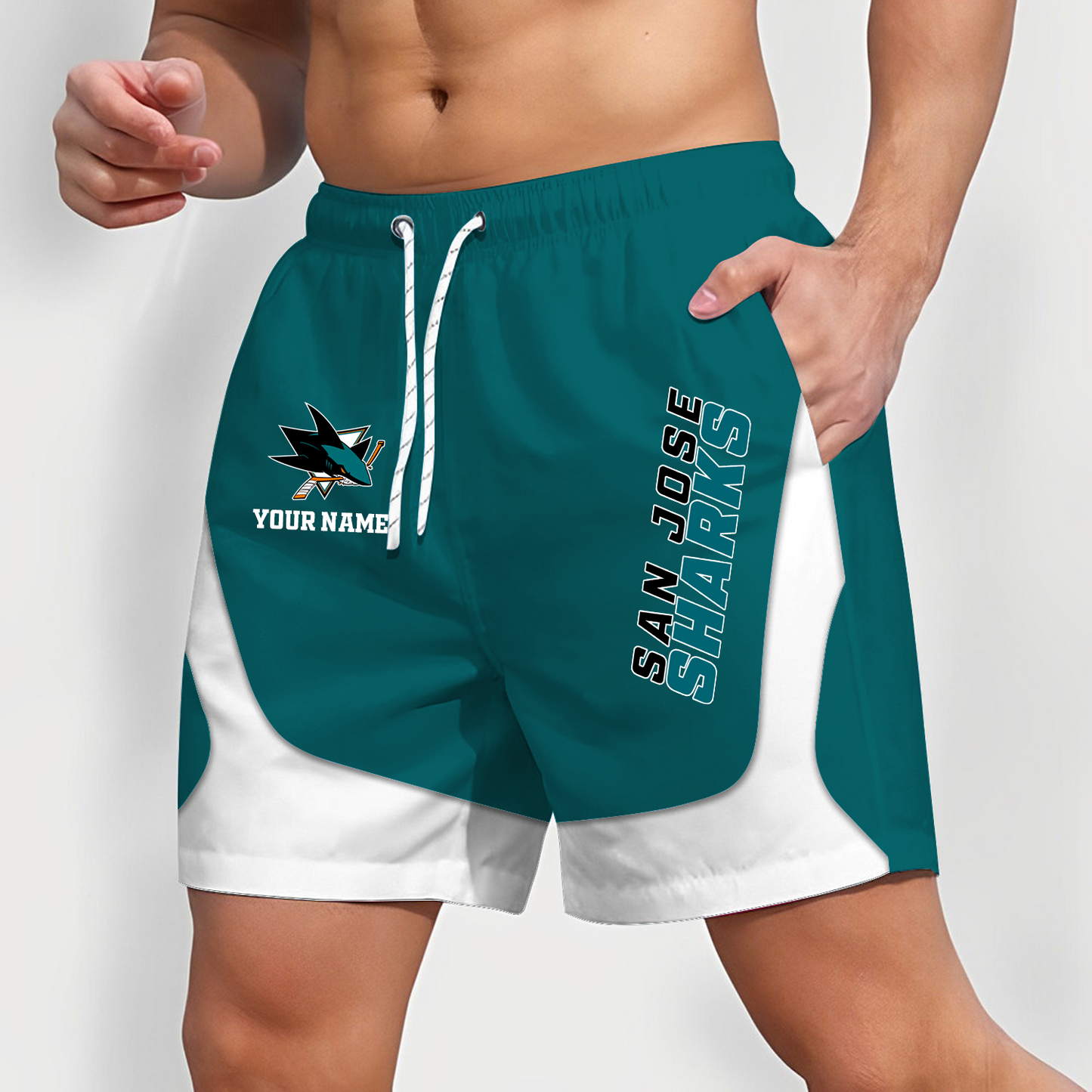 SJS x NHL Team Special Short Pants For Men Custom Name Gifts DATND TANTD 090426