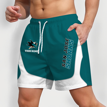 SJS x NHL Team Special Short Pants For Men Custom Name Gifts DATND TANTD 090426