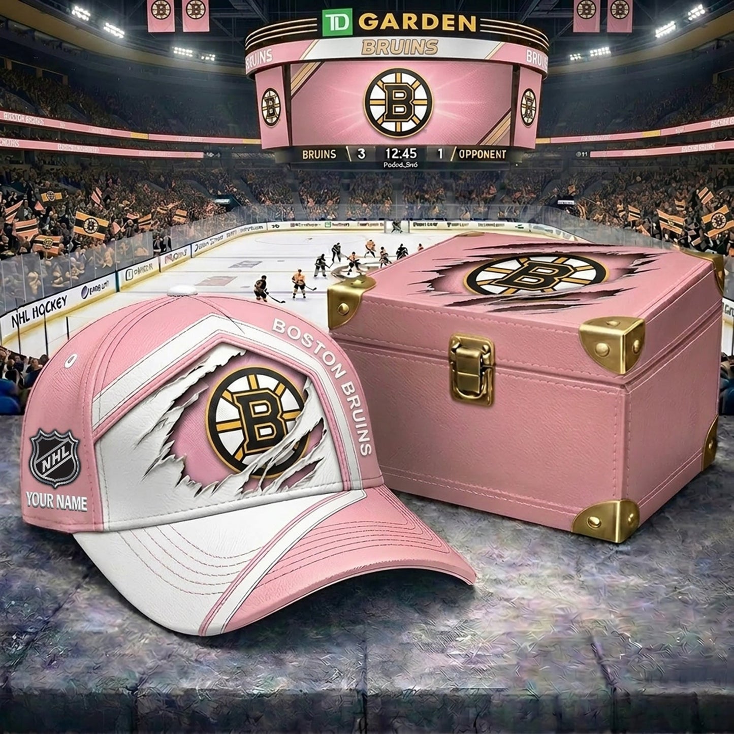 Signature Series NHL x BB BESPOKE PASTEL PINK CRACK CUSTOM NAME HAT V03 NDT NHM 280426
