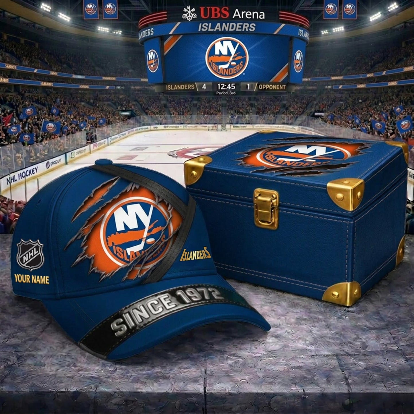 Signature Series NHL x NYI BESPOKE CRACK CUSTOM NAME HAT V3 NDT NHM 270426