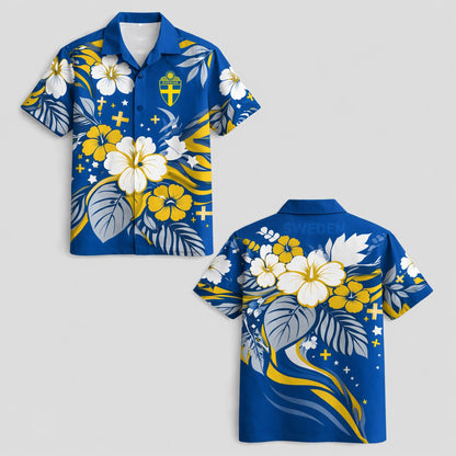 Sweden World Cup 2026 Floral Hawaiian Shirt PVT02 DATND LBN 90526
