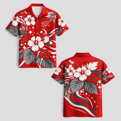 Switzerland World Cup 2026 Floral Hawaiian Shirt PVT02 DATND LBN 90526