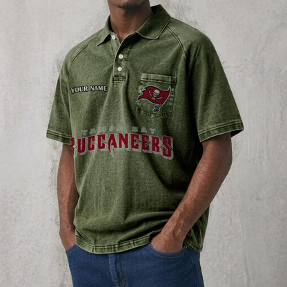 TB x NFL Men's Distressed Turn-Down Collar Polo DATND TANTD 250526