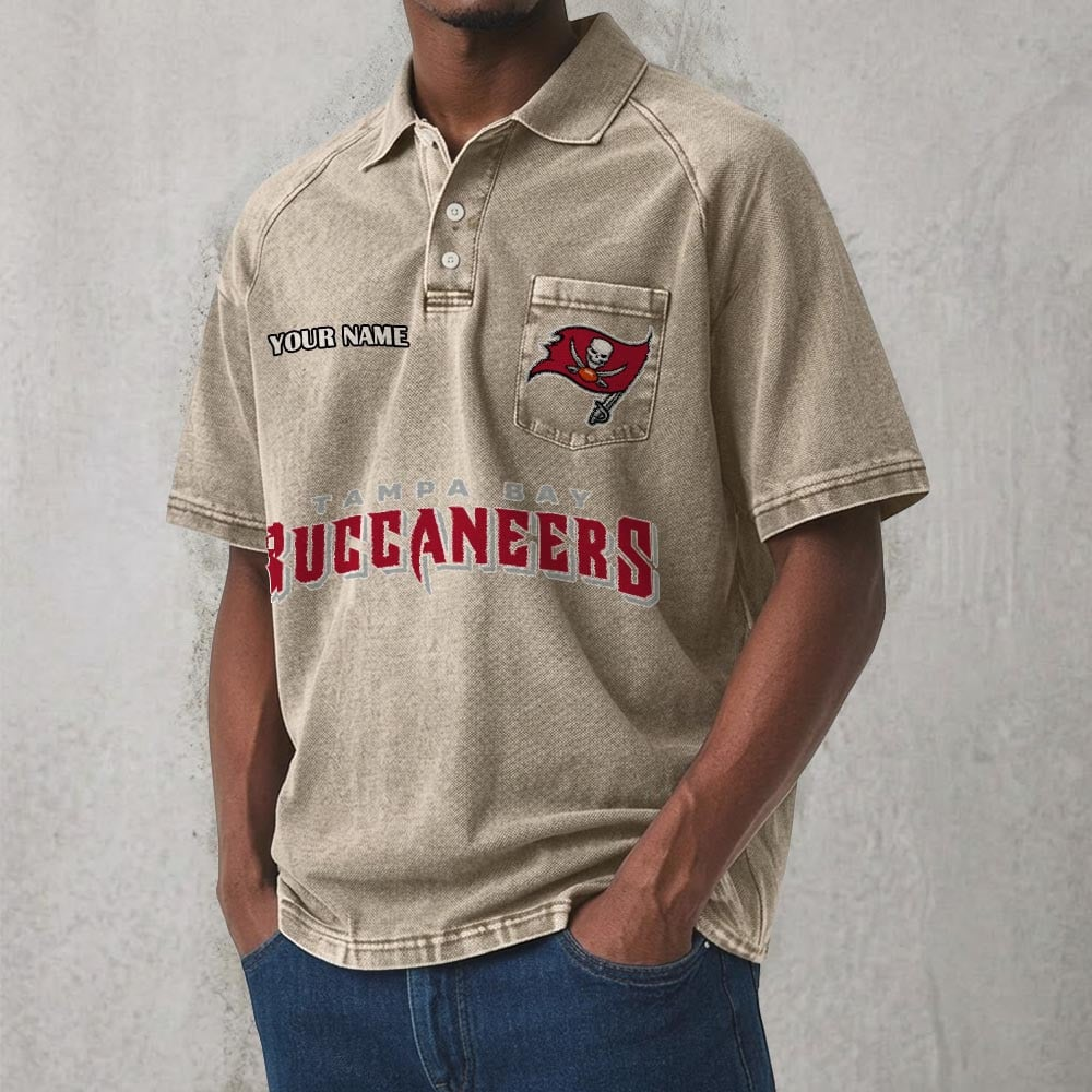 TB x NFL Men's Distressed Turn-Down Collar Polo DATND TANTD 250526