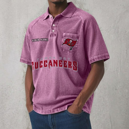 TB x NFL Men's Distressed Turn-Down Collar Polo DATND TANTD 250526